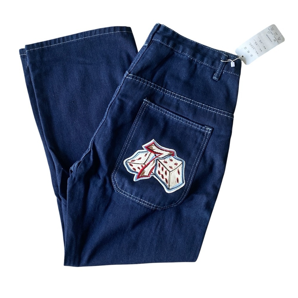 Blue Jeans with‎ Dice Embroidery 2XL V69